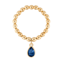 Load image into Gallery viewer, Goldballs Stretch Ring with Gemdrop Charm
