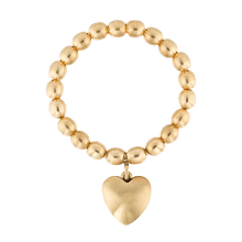 Load image into Gallery viewer, Goldballs Stretch Ring with Heart Charm
