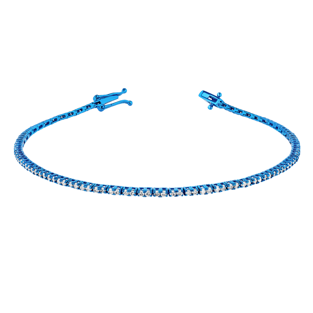 Pop Electric Blue Diamond Tennis Bracelet