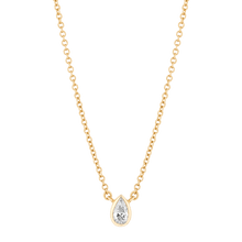 Load image into Gallery viewer, Mini Diamond Pear Solitaire Necklace
