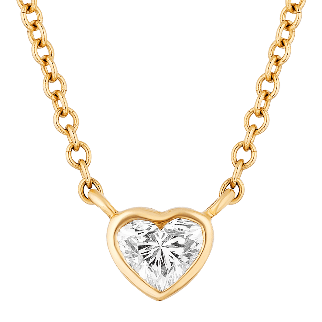 Mini Diamond Heart Solitaire Necklace