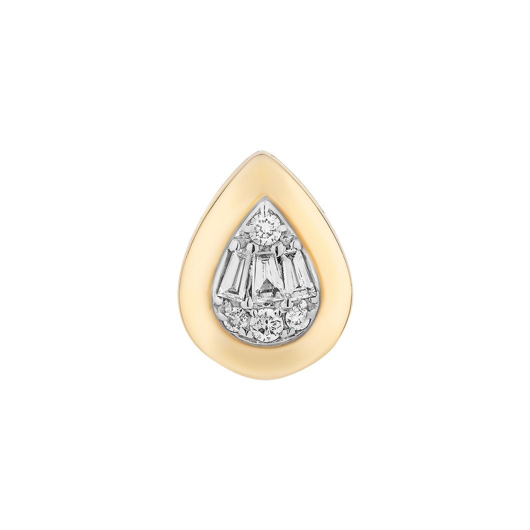 Diamond Pear Bezel Stud