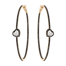 Load image into Gallery viewer, Black Diamond Lovers Hoop Earrings
