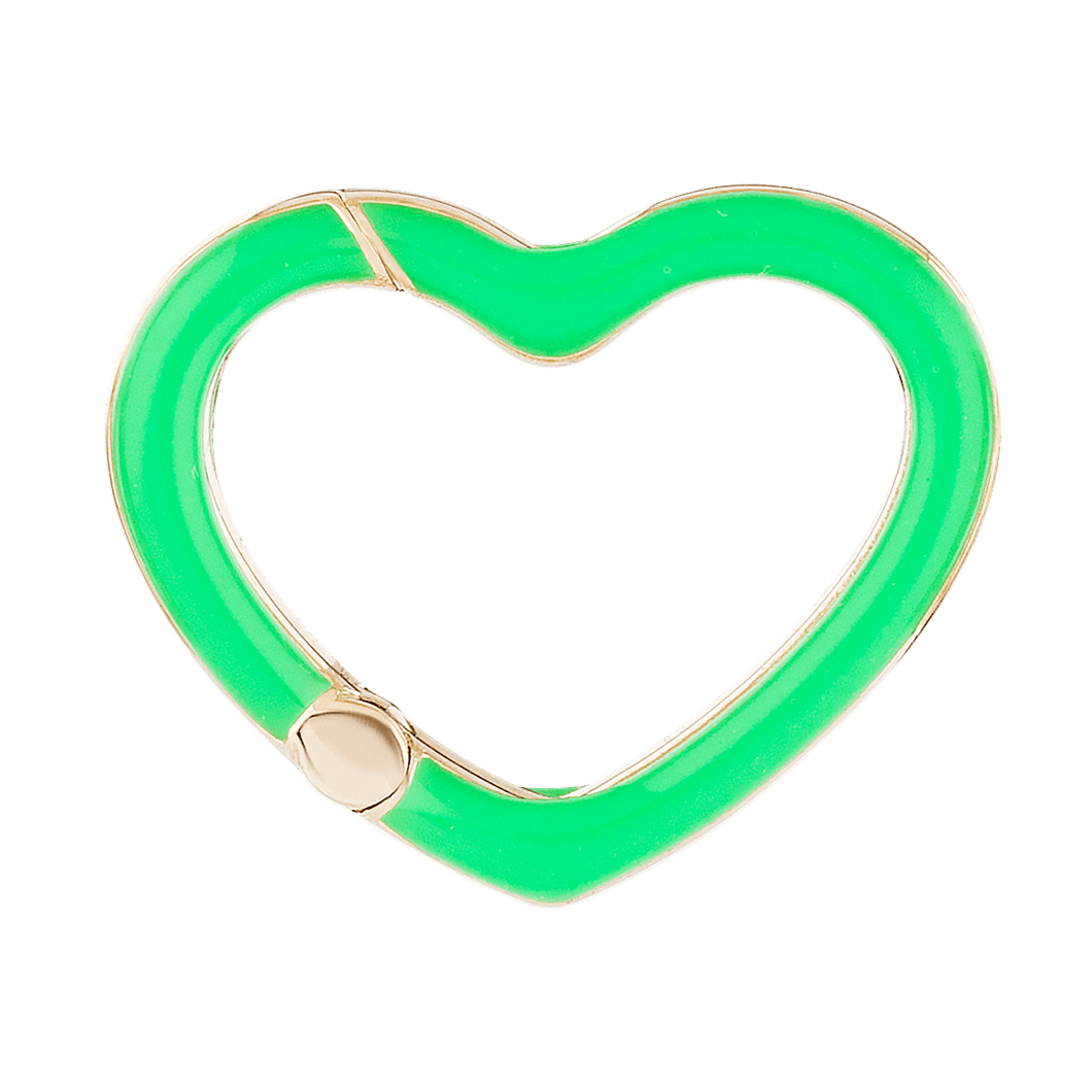 Neon Green Reversible Heart Clasp