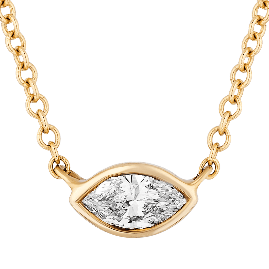 Mini Diamond Marquise Solitaire Necklace